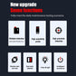 Seven functions feature chart for brake fluid moisture tester, with mode icons and labels