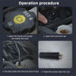 Operation steps graphic for inserting the probe into the brake fuel tank and wiping clean