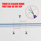 Cuttable LED light strip diagram showing narrow beam and marked section to trim