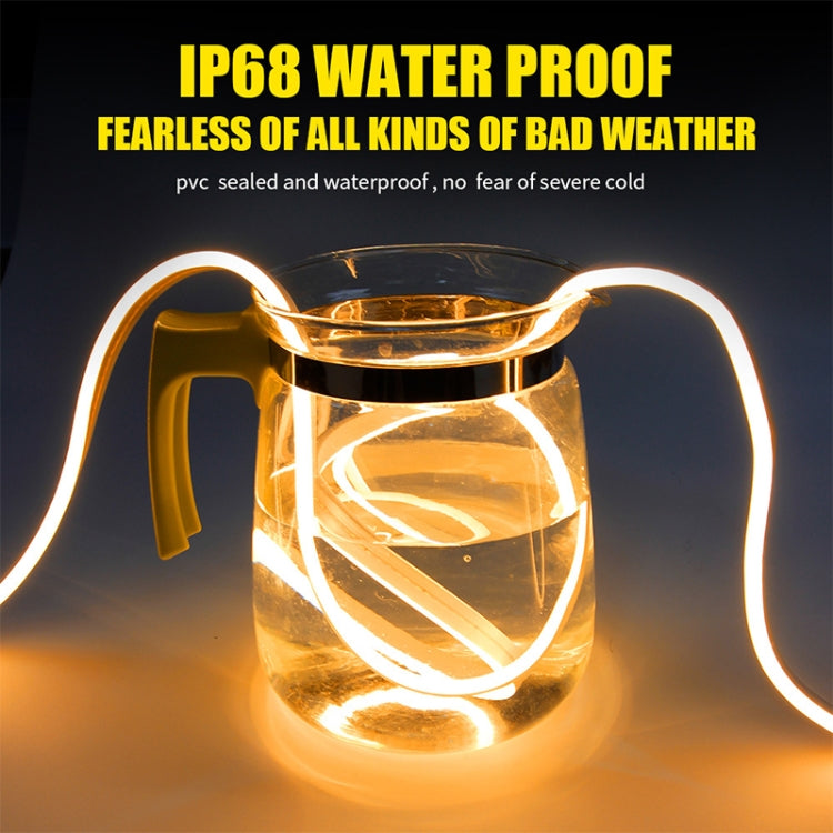 Amber waterproof flexible LED strip light with bright glowing lamp beads