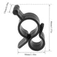 Black S-shaped awning rod hook clip, two-prong grip, 30mm size