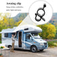 Black awning clip with two-prong grip for RV canopy rod