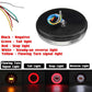 Black round LED taillight base with wiring pigtail and multi-color connector.