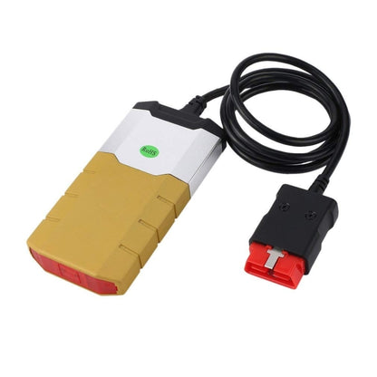 Gold aluminum OBD2 car diagnostic cable tool with black cable and red connector