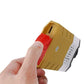 Gold OBD2 diagnostic tool end with red latch, held in hand