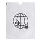 White RFID passport sleeve with airplane globe and padlock icon, 100 pcs pack.