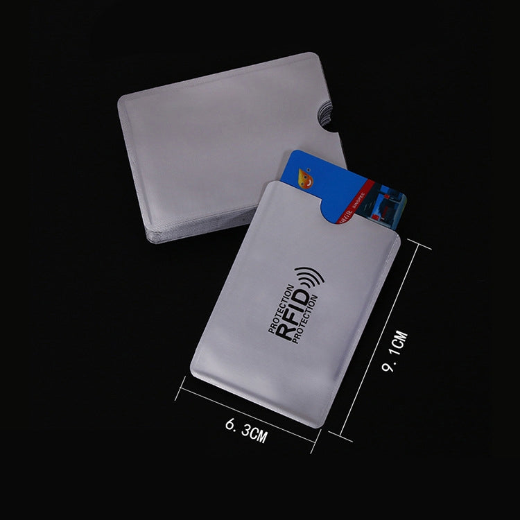 RFID blocking card holder sleeve with protection logo, holding credit cards