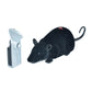 Black plush RC mouse toy with infrared remote transmitter and tail