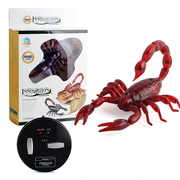 Red scorpion electric toy with infrared remote and product box