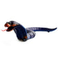 Blue and orange remote-controlled cobra toy with coiled body and outstretched tail