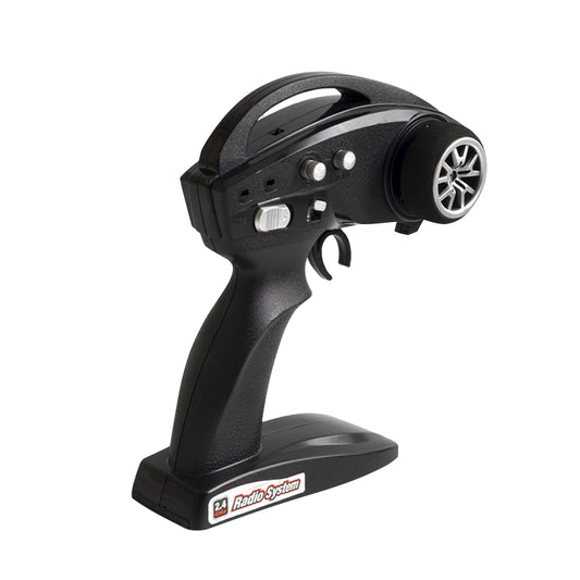 Black 2.4G RC transmitter remote control with steering wheel and trigger