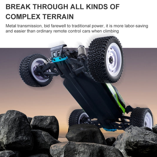 RC 4WD monster truck chassis with exposed suspension and large tires