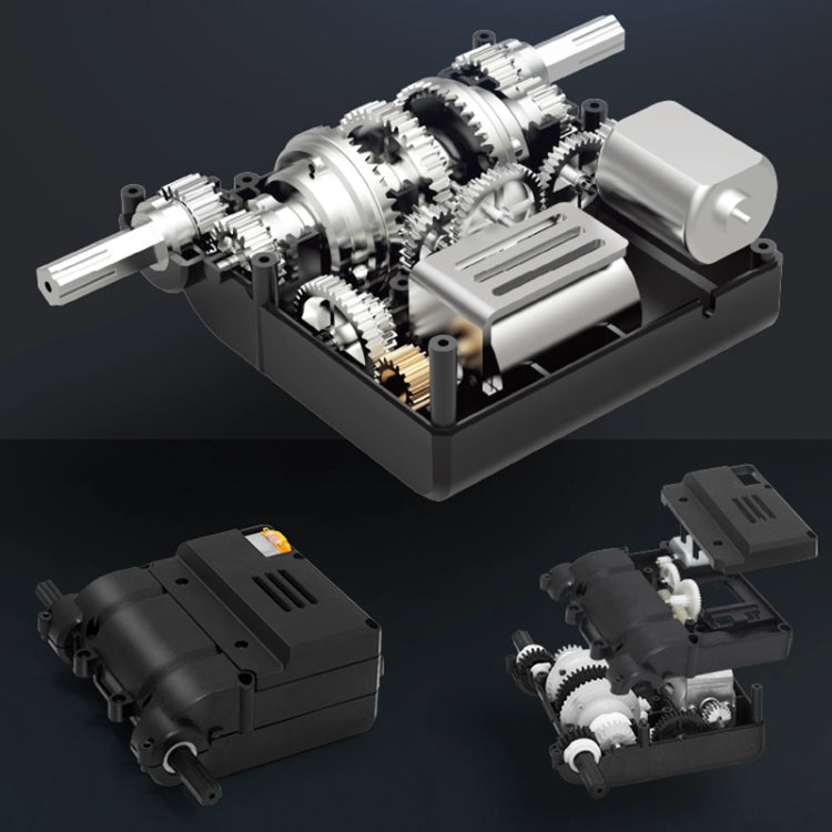 RC tank drivetrain and motor gear assembly with battery packs