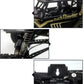 RC climbing truck close-ups: side decal, metal shock springs, chassis components