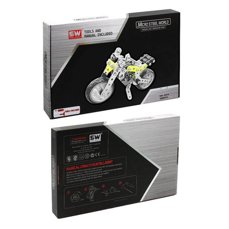 DIY stainless steel street motorcycle building kit box with assembled model image