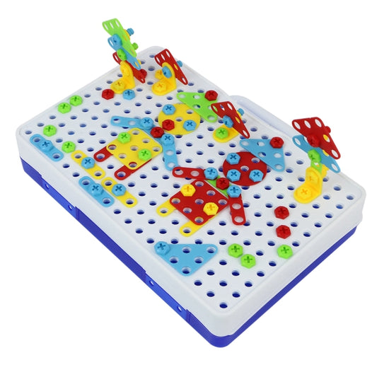 DIY peg mosaic screw-and-nut building board with colorful plastic connectors