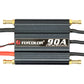 Black 90A RC electronic speed controller with gold connectors and wiring leads