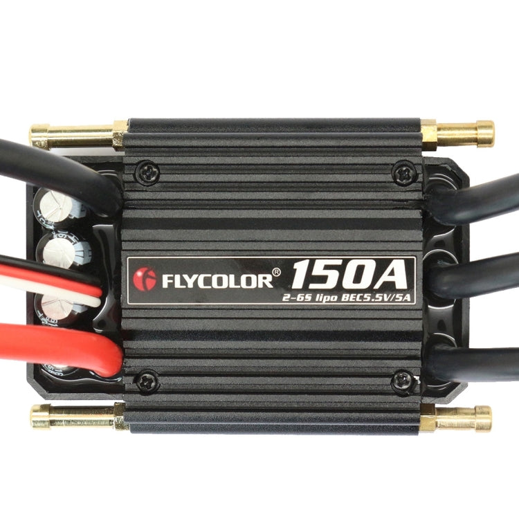 Flycolor 150A 2-6S waterproof electronic speed controller with cooling fins and connectors