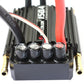 Black electronic speed controller with capacitors and red/white wire connectors