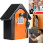 Orange hut-shaped key lock storage box with keypad and 1 key