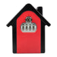 House-shaped combination key lock box with numbered keypad and key cylinder