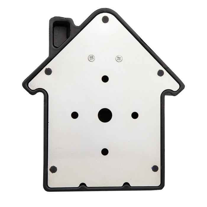 White and black house-shaped combination key lock box with numbered keypad