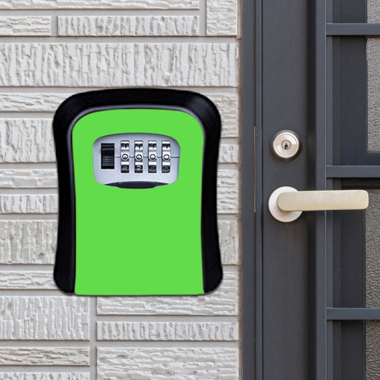 Green password lock metal storage box with keypad on front panel