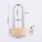 Long-beam padlock with copper-colored body, shackle, and keys; 60mm open