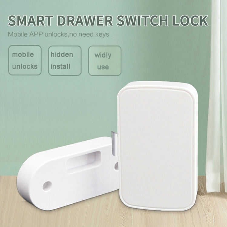 White smart drawer switch lock with concealed latch