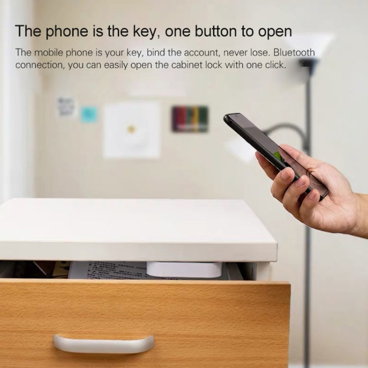 Smart drawer lock opening with one-button phone control using Bluetooth connection