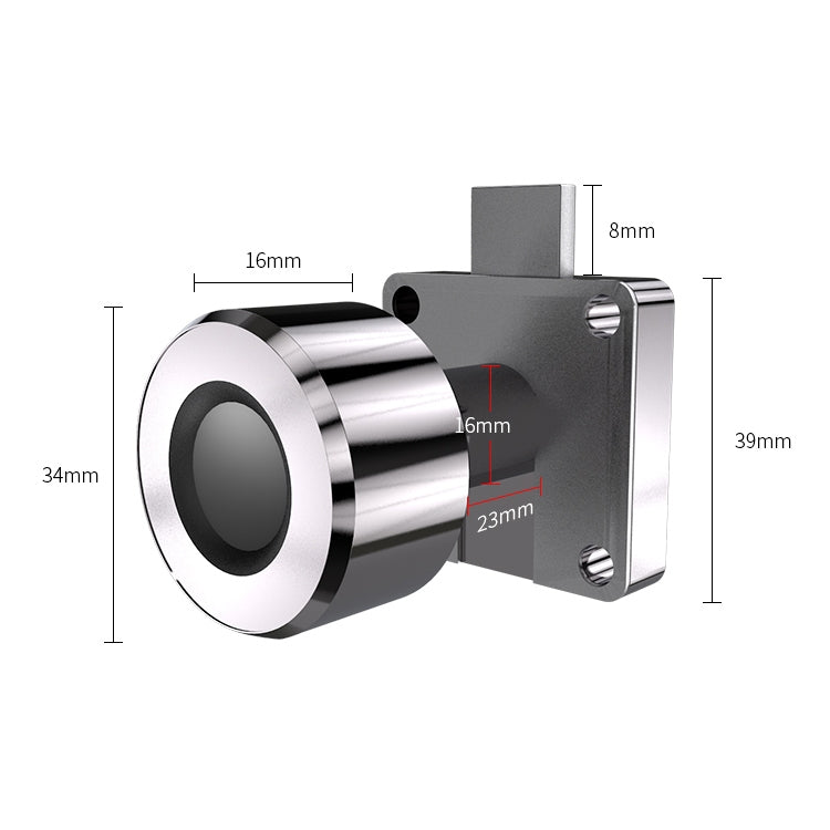 Metal smart fingerprint lock cylinder with LED sensor and mounting plate
