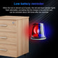 Smart lock low-battery reminder light near a drawer lock on cabinet