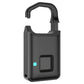 Anytek smart fingerprint padlock, black with fingerprint sensor window and side port