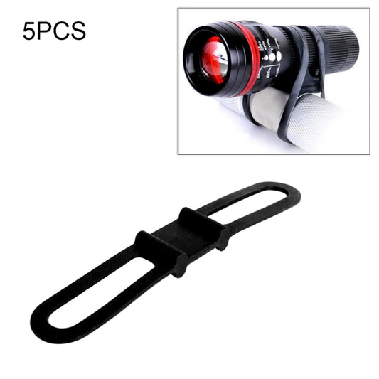 Black bicycle strap holder for mounting a small light or device on a handlebar
