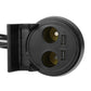 Black dual USB port face with two charging slots on car charger holder