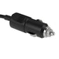 Black cigarette lighter plug with metal tip and connected power cable