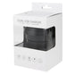 Dual USB car charger holder box packaging with black charger pictured