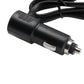 Black cigarette lighter plug adapter with metal tip and cable