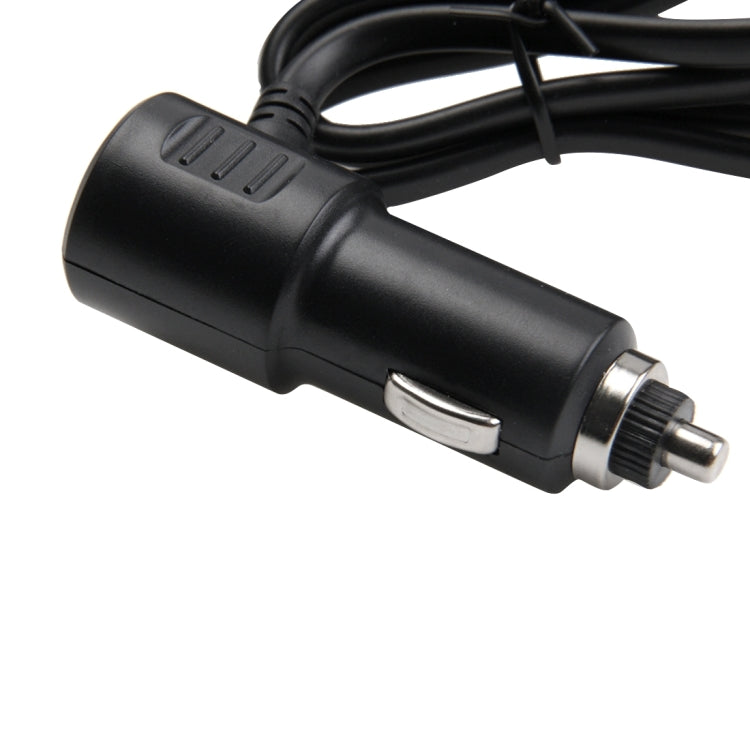 Black cigarette lighter plug adapter with metal tip and cable