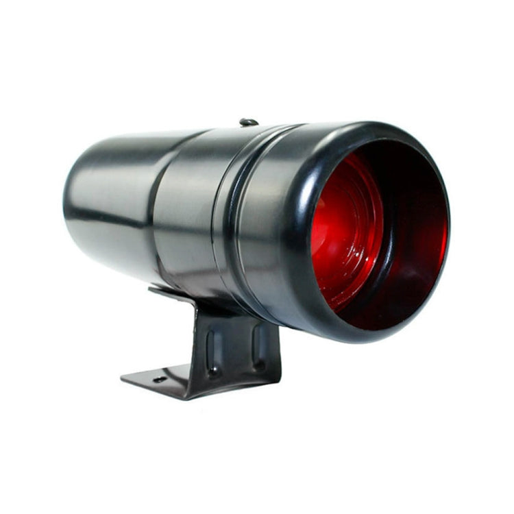 Black LED shift light tachometer gauge with red lens, side-mounted bracket