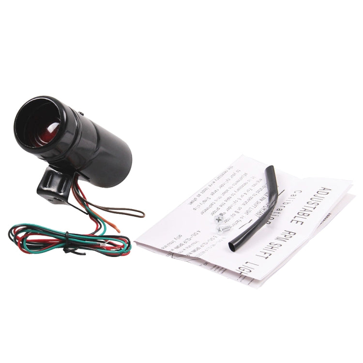 Black LED tachometer shift light with multi-color wires and instruction sheet