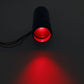 LED tachometer shift light glowing red with visible lens and cable attached