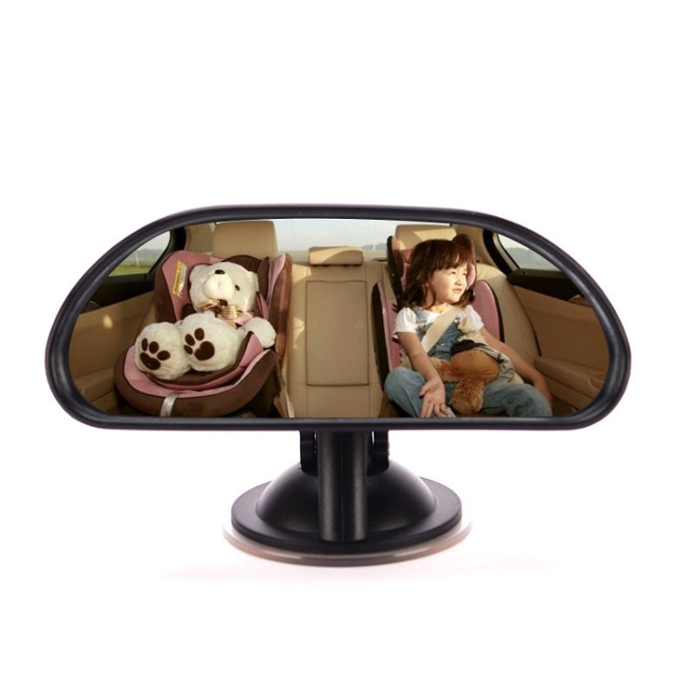 Wide black baby car mirror with central stand base