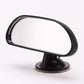 Oval black car mirror with circular base stand