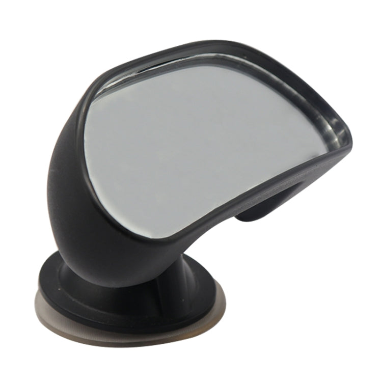 Compact black baby car mirror with tinted glass and round stand
