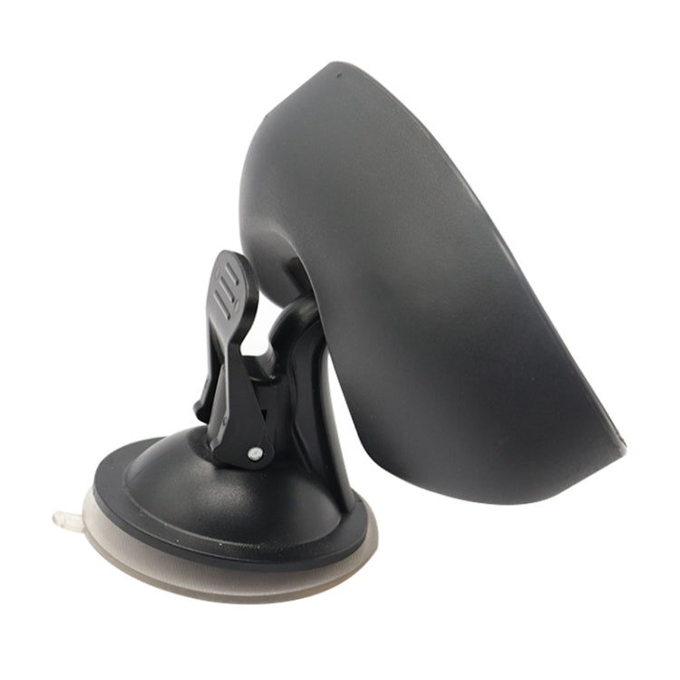 Black suction cup mount with angled mirror support