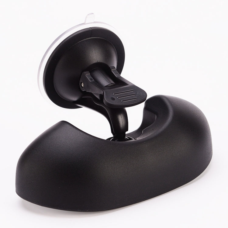 Black suction cup bracket with adjustable mirror arm