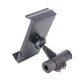 Tablet car headrest holder plate with spring clamp attachment, dark gray