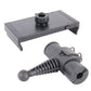 Tablet car headrest holder with pivot mount and headrest clamp, dark gray