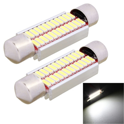 2-pack 41mm LED license plate bulbs with SMD light bars and metal base caps